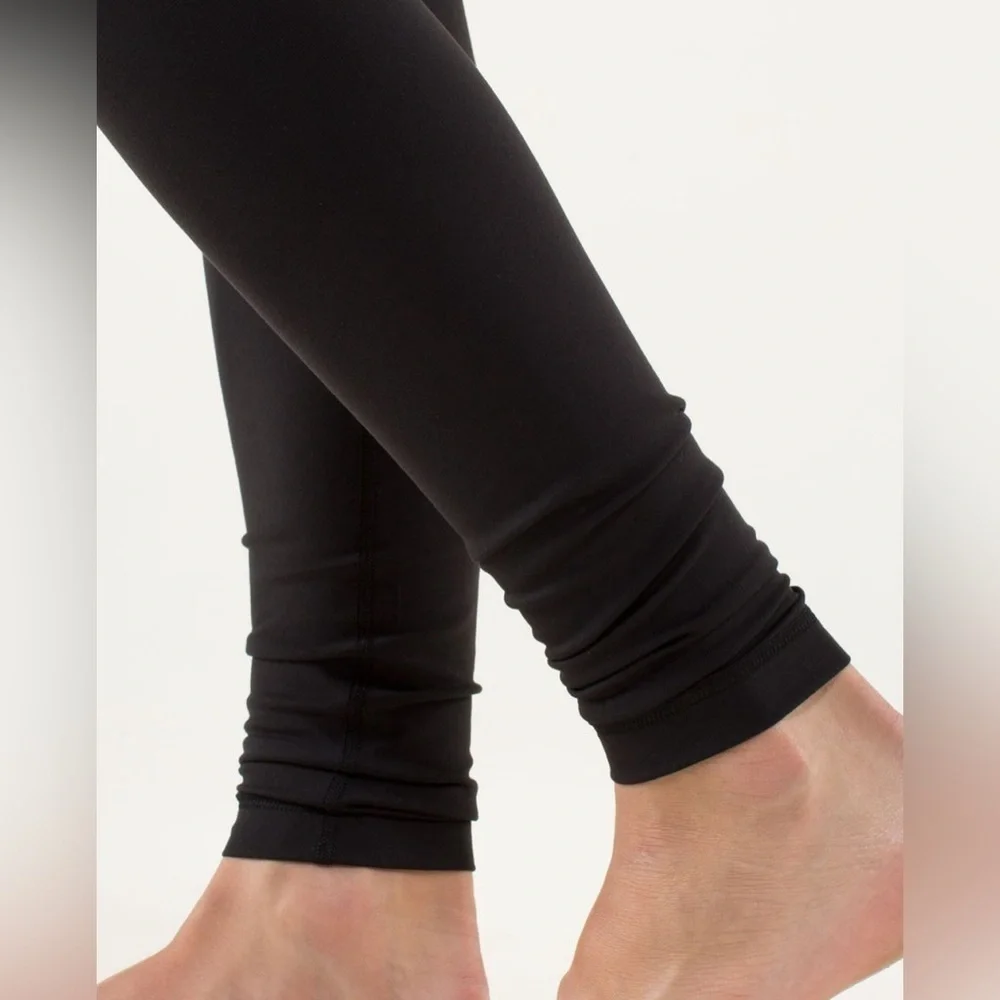 Lululemon Wunder Under Leggings Size 6 Black Full Length Luon 30.5